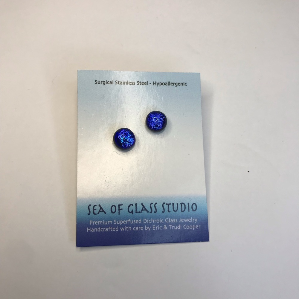 Blue stud summer earrings